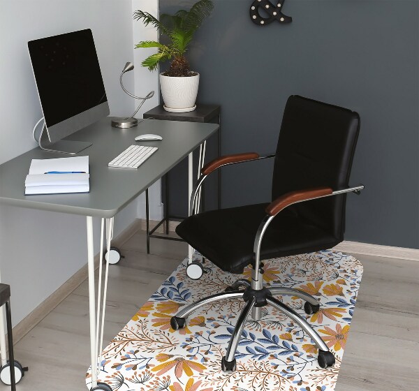 Tapis de chaise de bureau Fleurs peintes