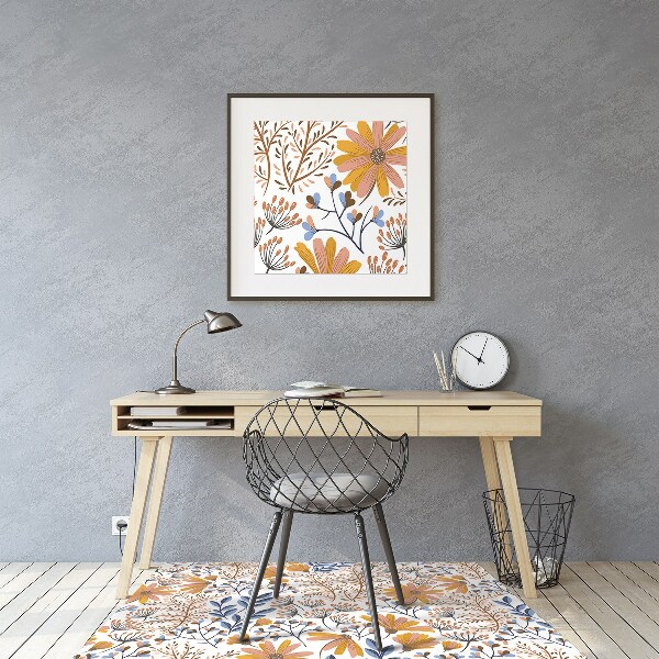 Tapis de chaise de bureau Fleurs peintes