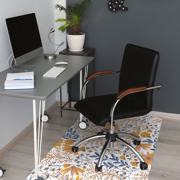 Tapis de chaise de bureau Fleurs peintes