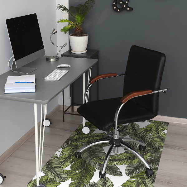 Tapis pour chaise de bureau Feuilles de la jungle