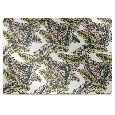 Tapis de chaise de bureau Feuilles de banane