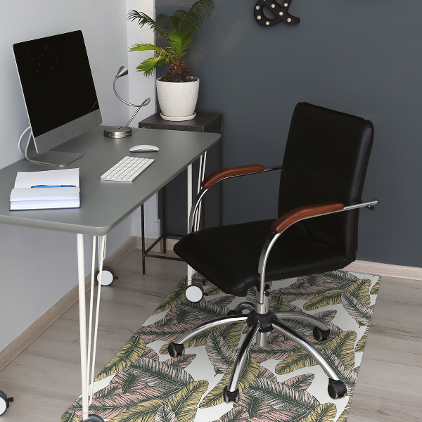 Tapis de chaise de bureau Feuilles de banane