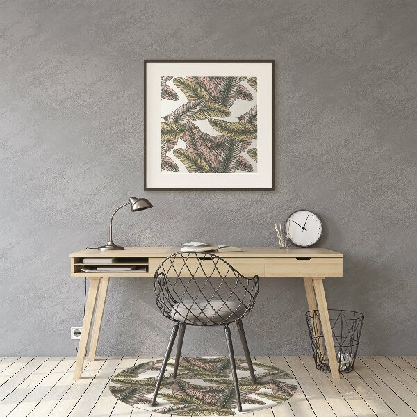 Tapis de chaise de bureau Feuilles de banane