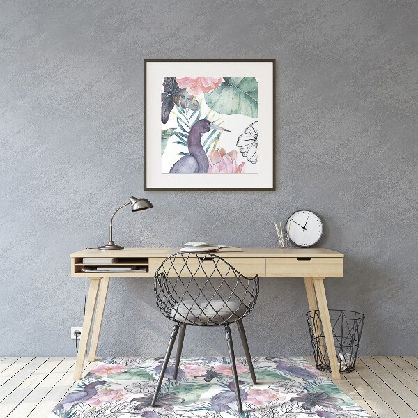 Tapis protège sol Oiseaux tropicaux