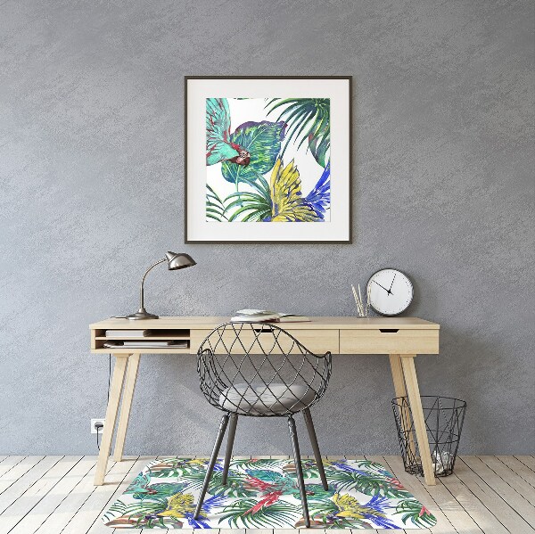 Tapis de chaise de bureau Perroquet