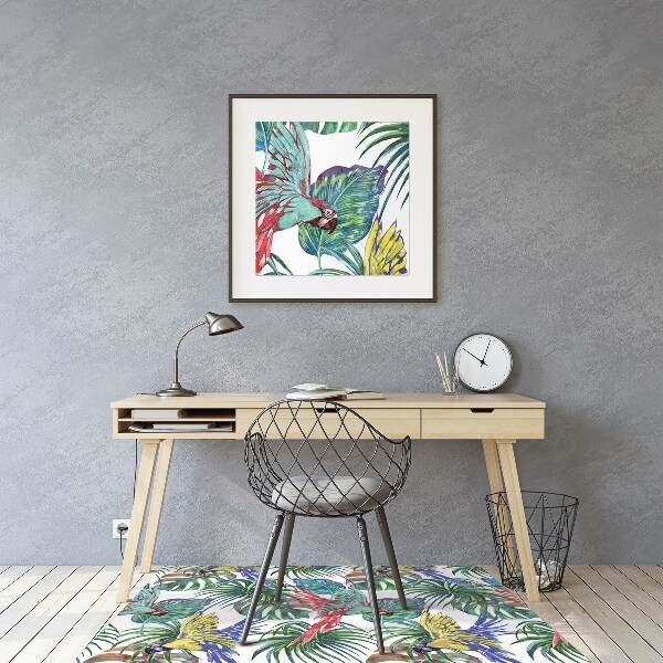 Tapis de chaise de bureau Perroquet