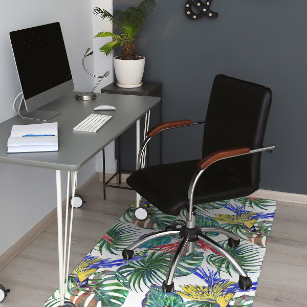 Tapis de chaise de bureau Perroquet