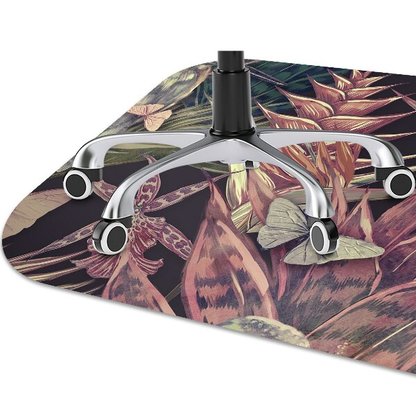 Tapis pour chaise de bureau Oiseaux et feuilles