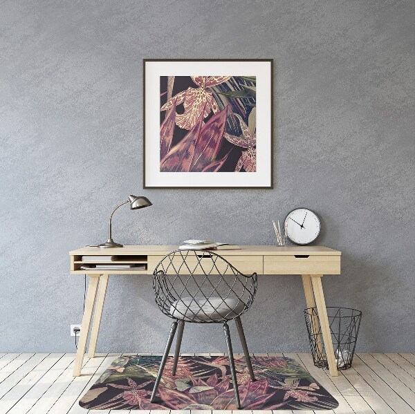 Tapis pour chaise de bureau Oiseaux et feuilles