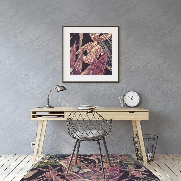 Tapis pour chaise de bureau Oiseaux et feuilles