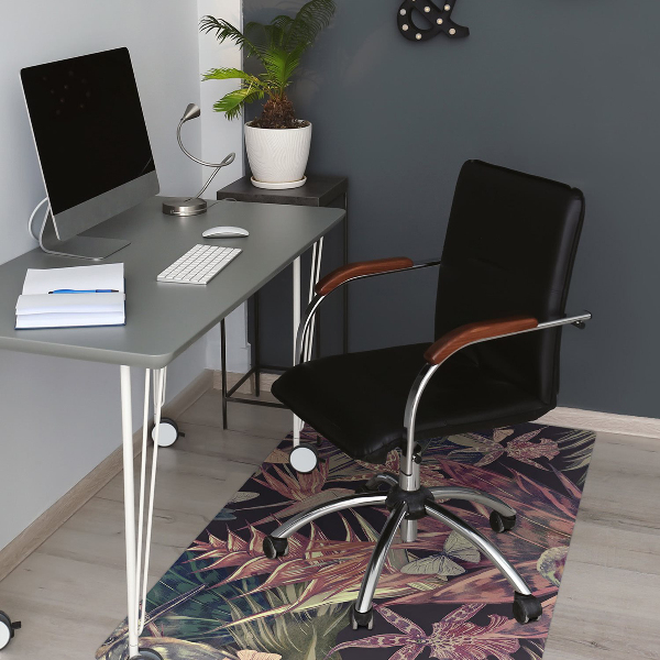 Tapis pour chaise de bureau Oiseaux et feuilles