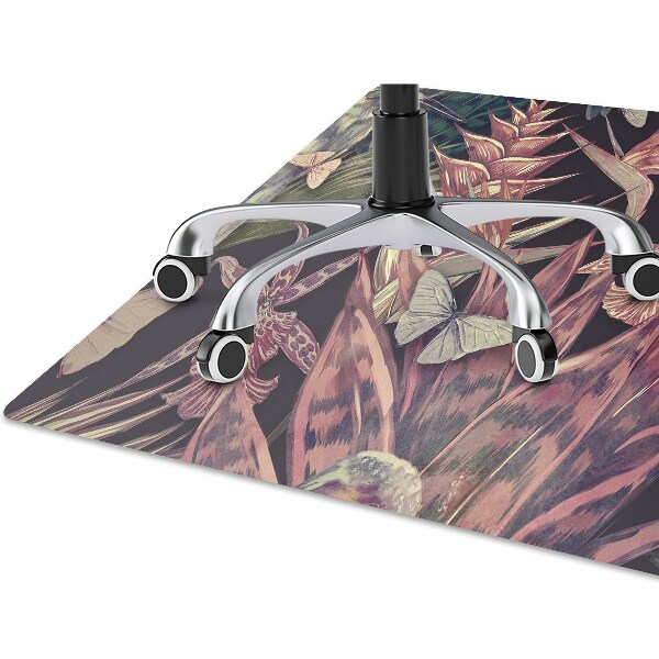 Tapis pour chaise de bureau Oiseaux et feuilles
