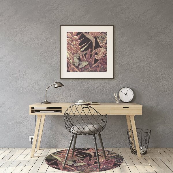 Tapis pour chaise de bureau Oiseaux et feuilles