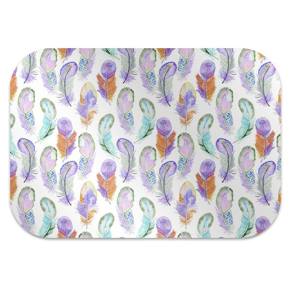 Tapis de chaise de bureau Plumes colorées