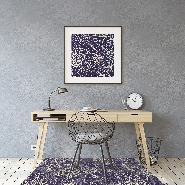 Tapis pour chaise de bureau Modèle bleu