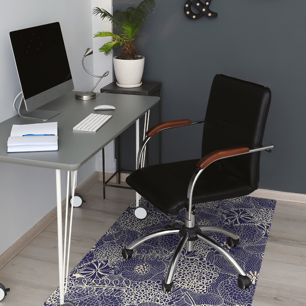 Tapis pour chaise de bureau Modèle bleu