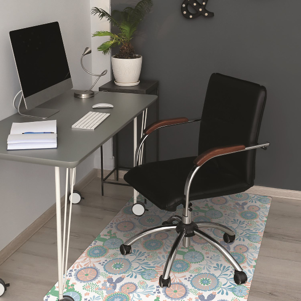 Tapis pour chaise de bureau Fleurs vintage