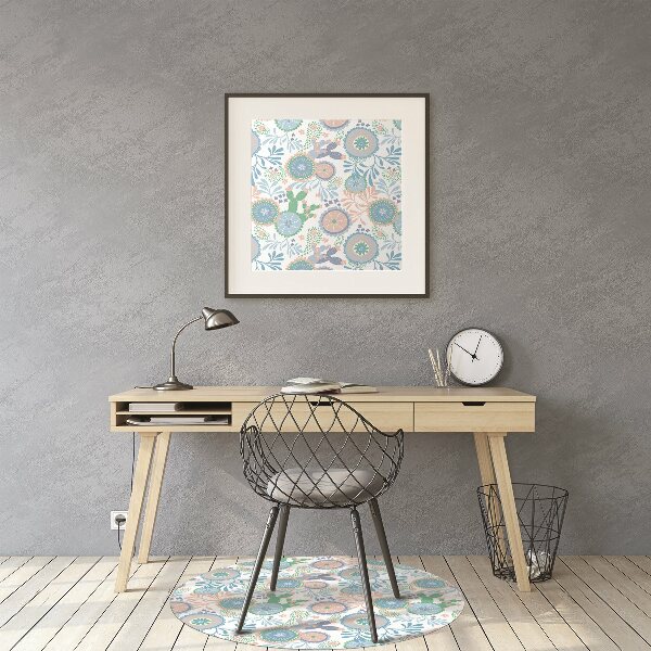 Tapis pour chaise de bureau Fleurs vintage