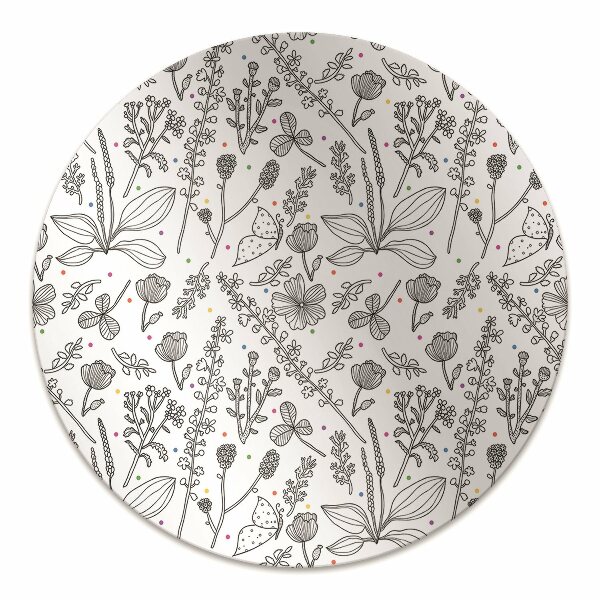 Tapis de chaise de bureau Fleurs et points