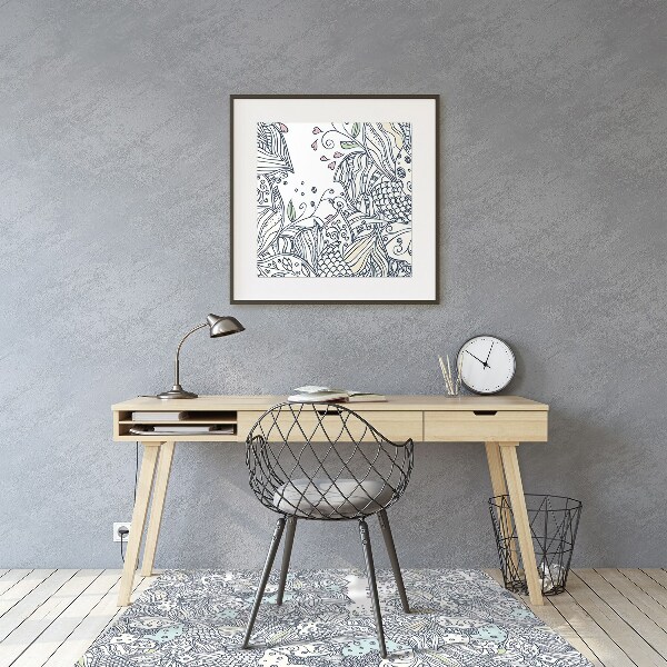 Tapis de chaise de bureau Fleurs