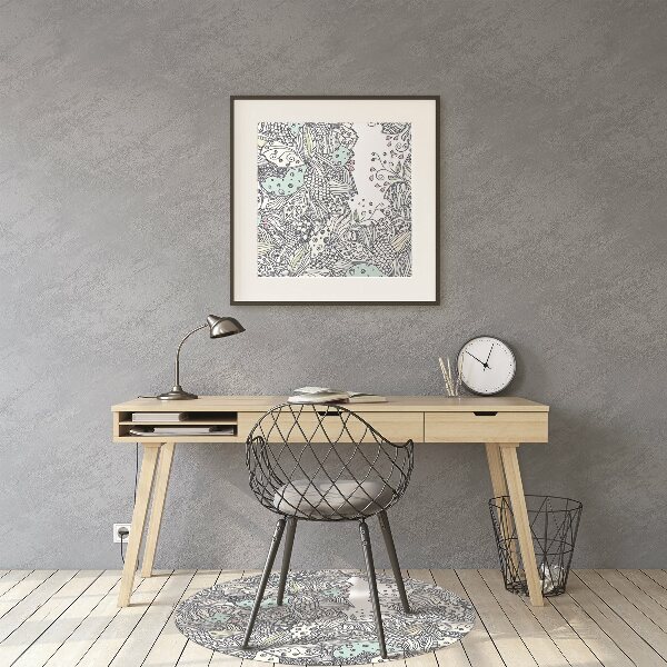 Tapis de chaise de bureau Fleurs