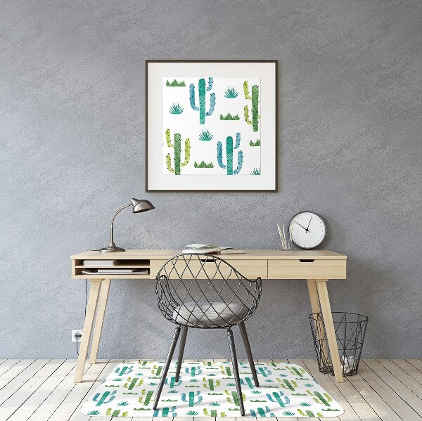 Tapis protège sol Cactus peints