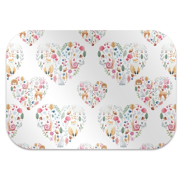 Tapis protège sol Coeur de la lapin de renard