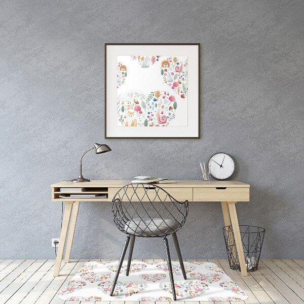 Tapis protège sol Coeur de la lapin de renard