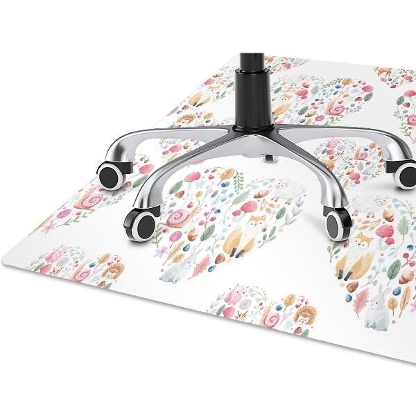 Tapis protège sol Coeur de la lapin de renard