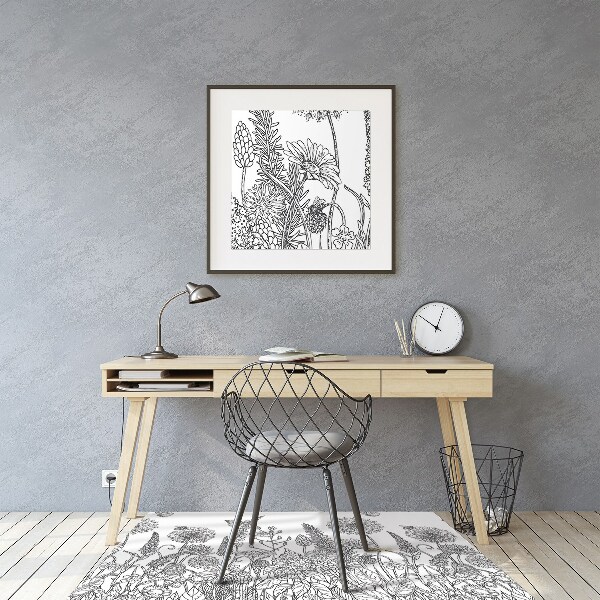 Tapis bureau Croquis de fleurs