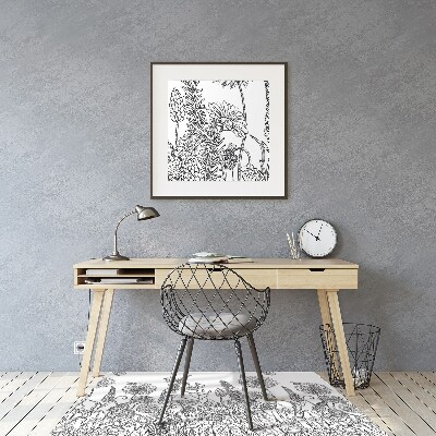 Tapis bureau Croquis de fleurs