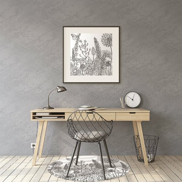 Tapis bureau Croquis de fleurs