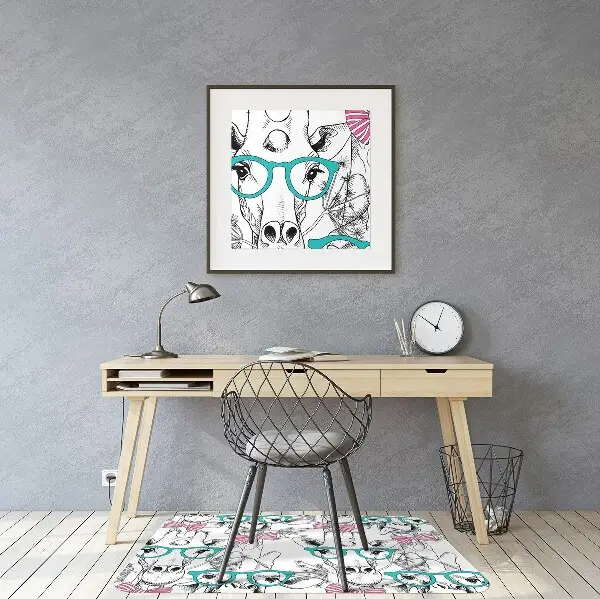 Tapis pour chaise de bureau Girafe hipster