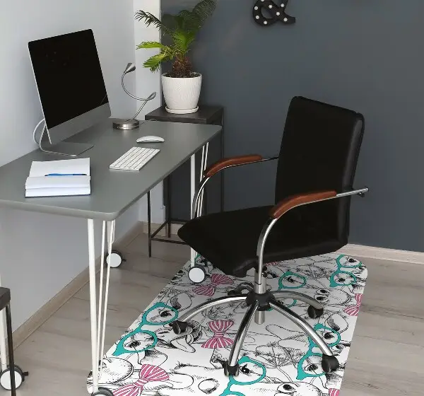 Tapis pour chaise de bureau Girafe hipster