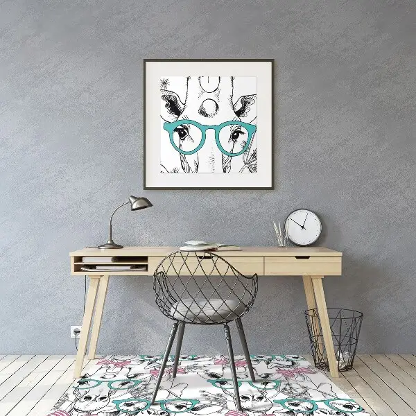 Tapis pour chaise de bureau Girafe hipster