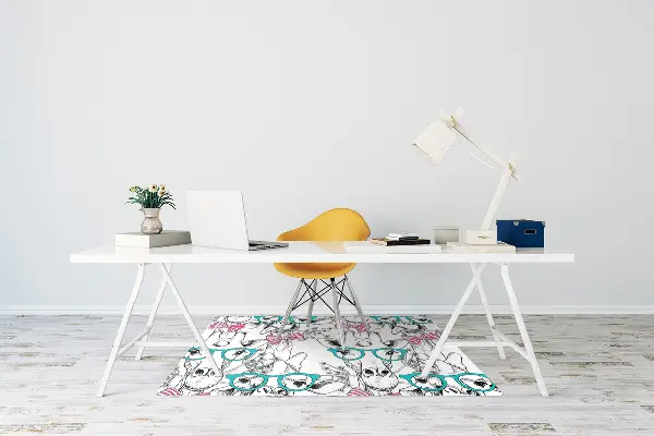 Tapis pour chaise de bureau Girafe hipster