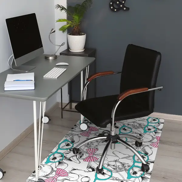 Tapis pour chaise de bureau Girafe hipster