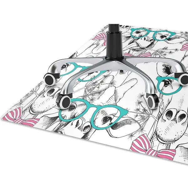Tapis pour chaise de bureau Girafe hipster