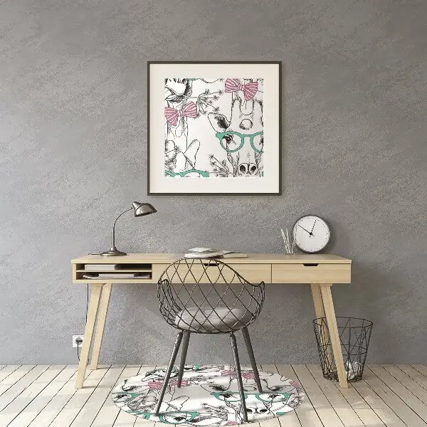 Tapis pour chaise de bureau Girafe hipster