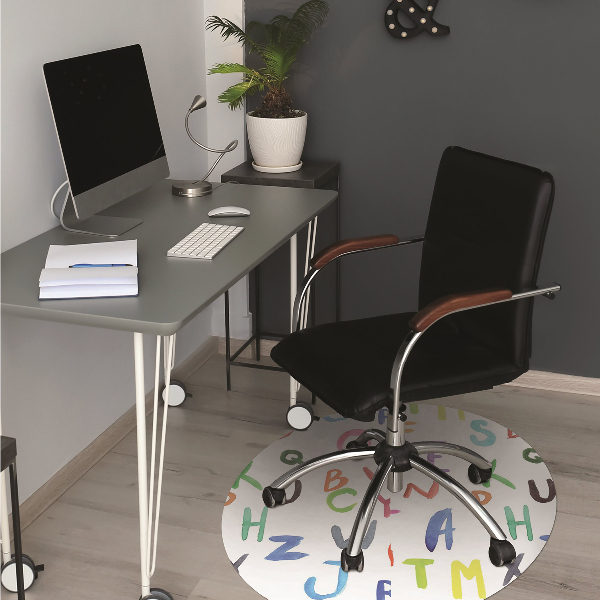 Tapis de chaise de bureau Lettres colorées