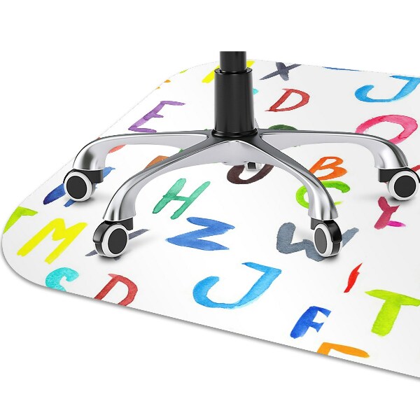 Tapis de chaise de bureau Lettres colorées