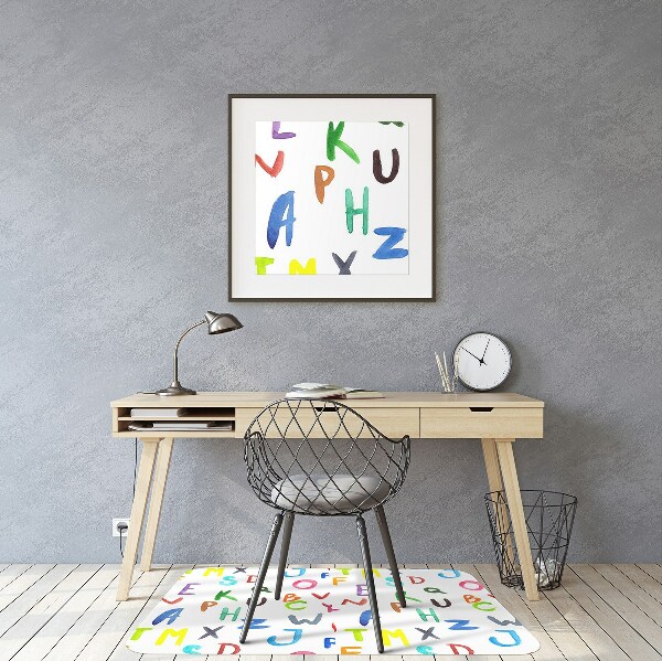 Tapis de chaise de bureau Lettres colorées