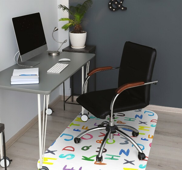 Tapis de chaise de bureau Lettres colorées