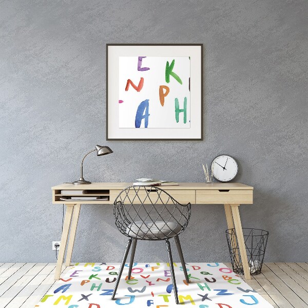 Tapis de chaise de bureau Lettres colorées