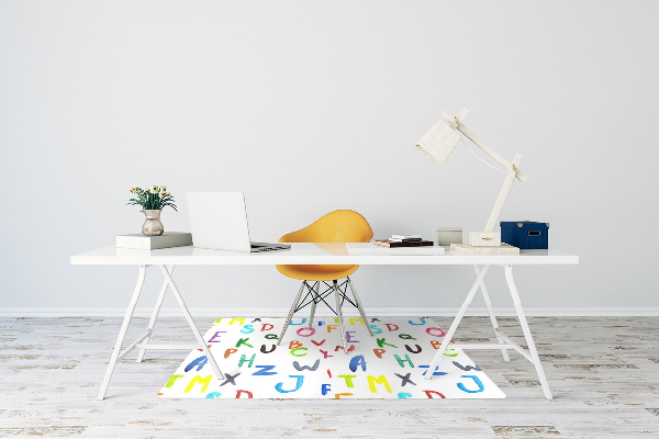 Tapis de chaise de bureau Lettres colorées