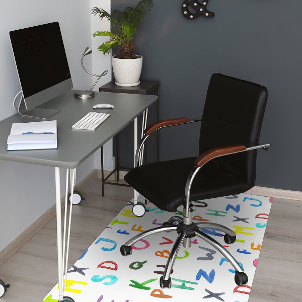 Tapis de chaise de bureau Lettres colorées
