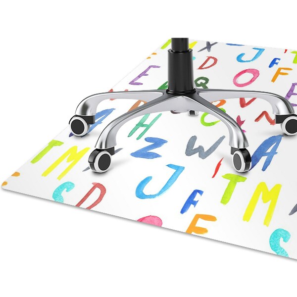 Tapis de chaise de bureau Lettres colorées