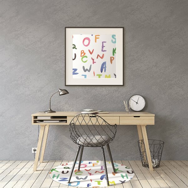 Tapis de chaise de bureau Lettres colorées