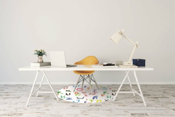 Tapis de chaise de bureau Lettres colorées