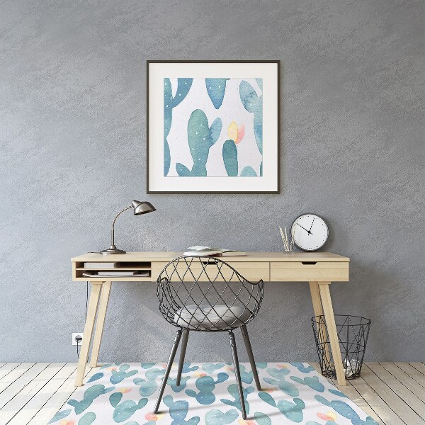Tapis protège sol Cactus peints